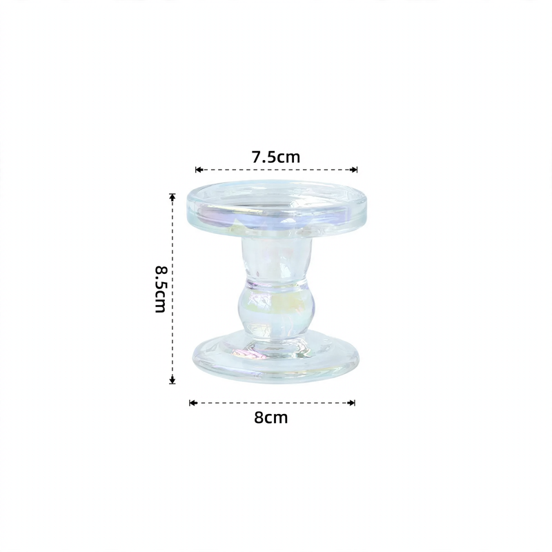 Candle holder in Roman column design with gold rim