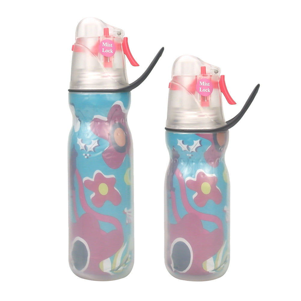 Sports water bottle with spray function and insulation