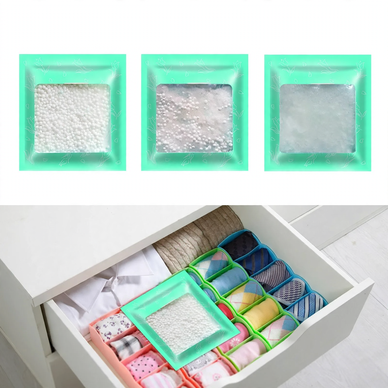 Dehumidifying bag with calcium chloride granules