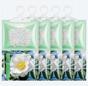 Hanging dehumidifier bag with fragrance