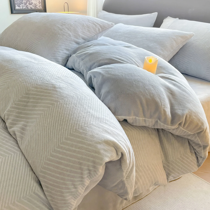 Milk fiber fleece duvet cover, winter warm