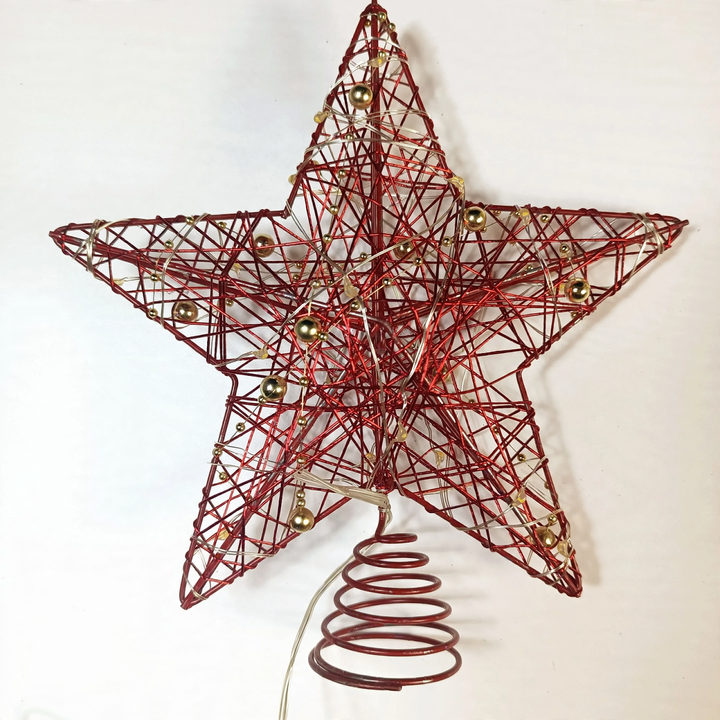 Illuminated Christmas tree star made of iron