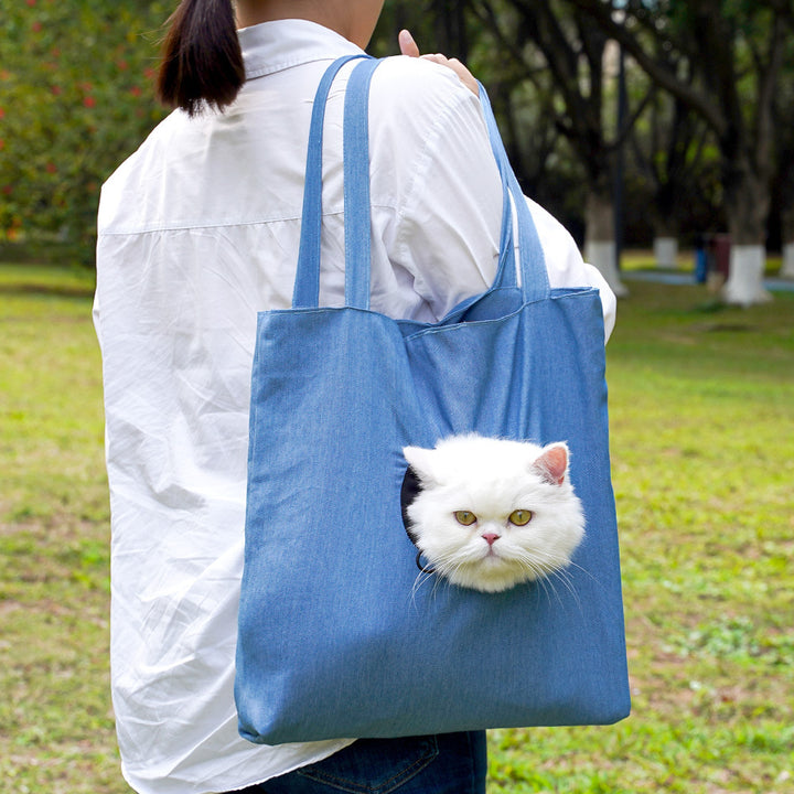 Pet shoulder bag with cartoon motif