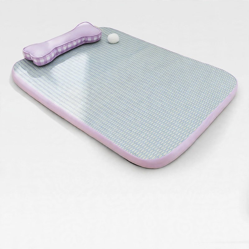 Cooling pet lounge bed with backrest