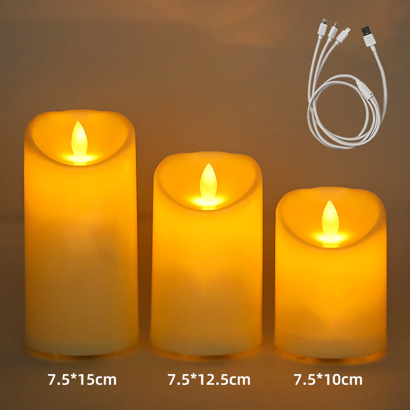 Rechargeable LED Real Wax Look Candle