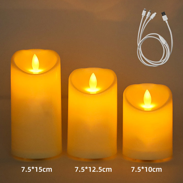 Rechargeable LED Real Wax Look Candle