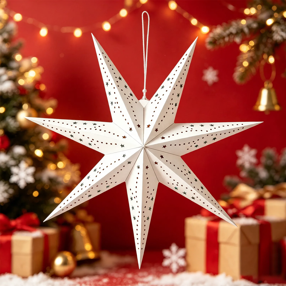 Decorative paper star for hanging