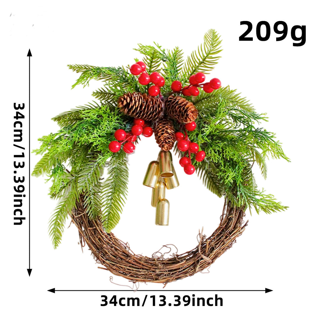 Christmas wreath with bells in country house style