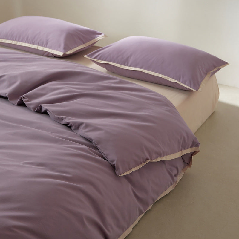 Long-staple cotton bedding with flange finish