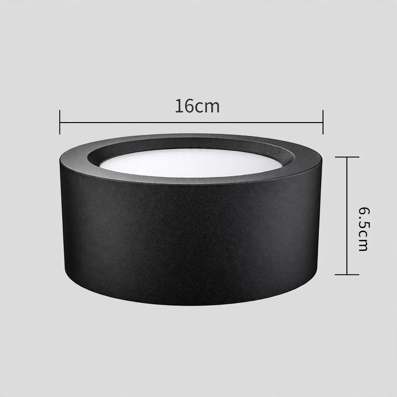 LED surface-mounted light, round, without drilling