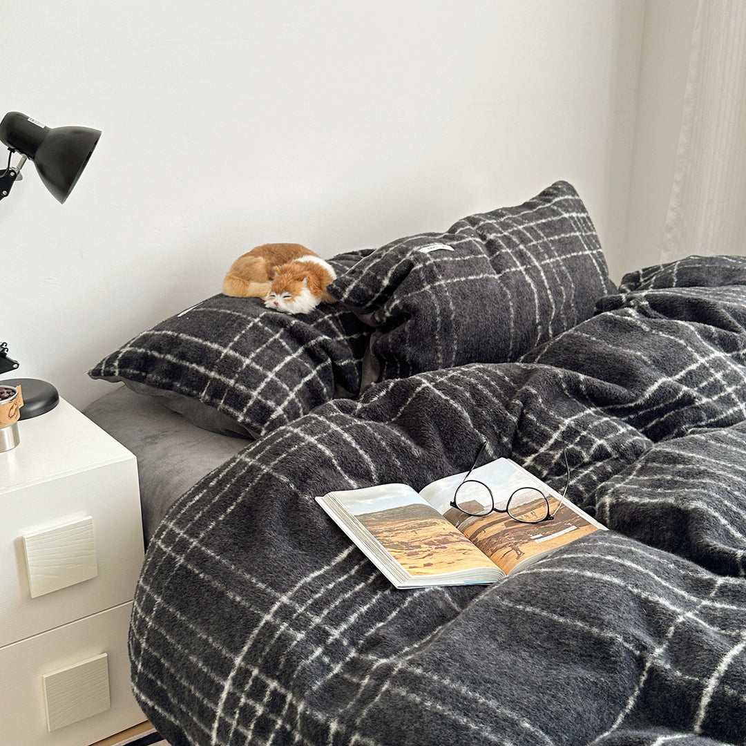 Milk fleece bedding set, reversible, warming