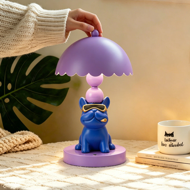 Cool French Bulldog Table Lamp Purple