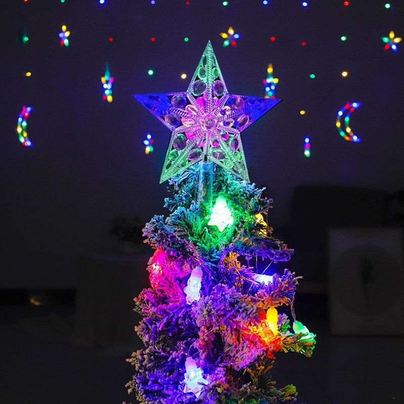 Illuminated Christmas tree topper with lighting modes