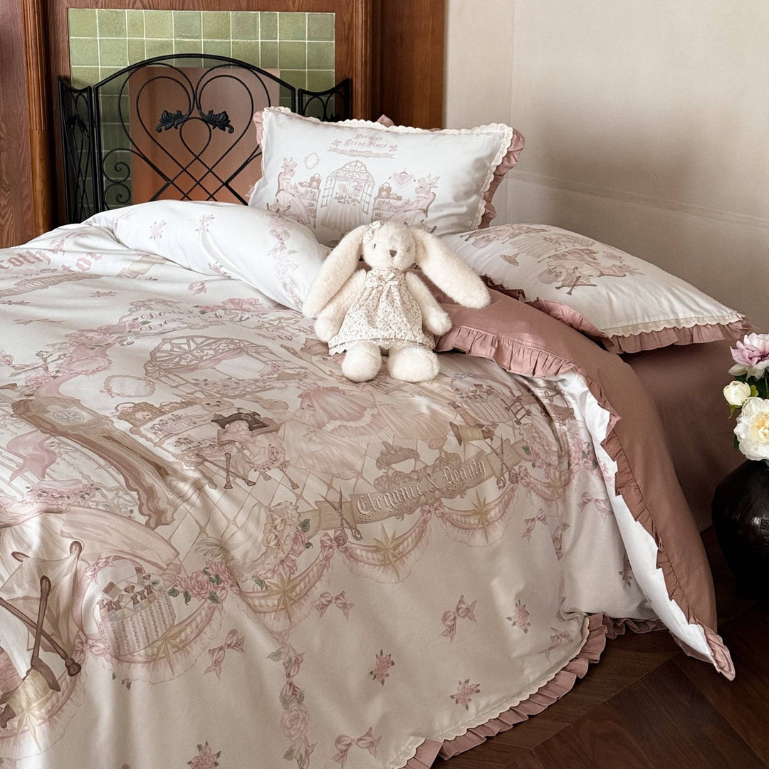 Cotton bedding set, 4-piece, 100 thread count