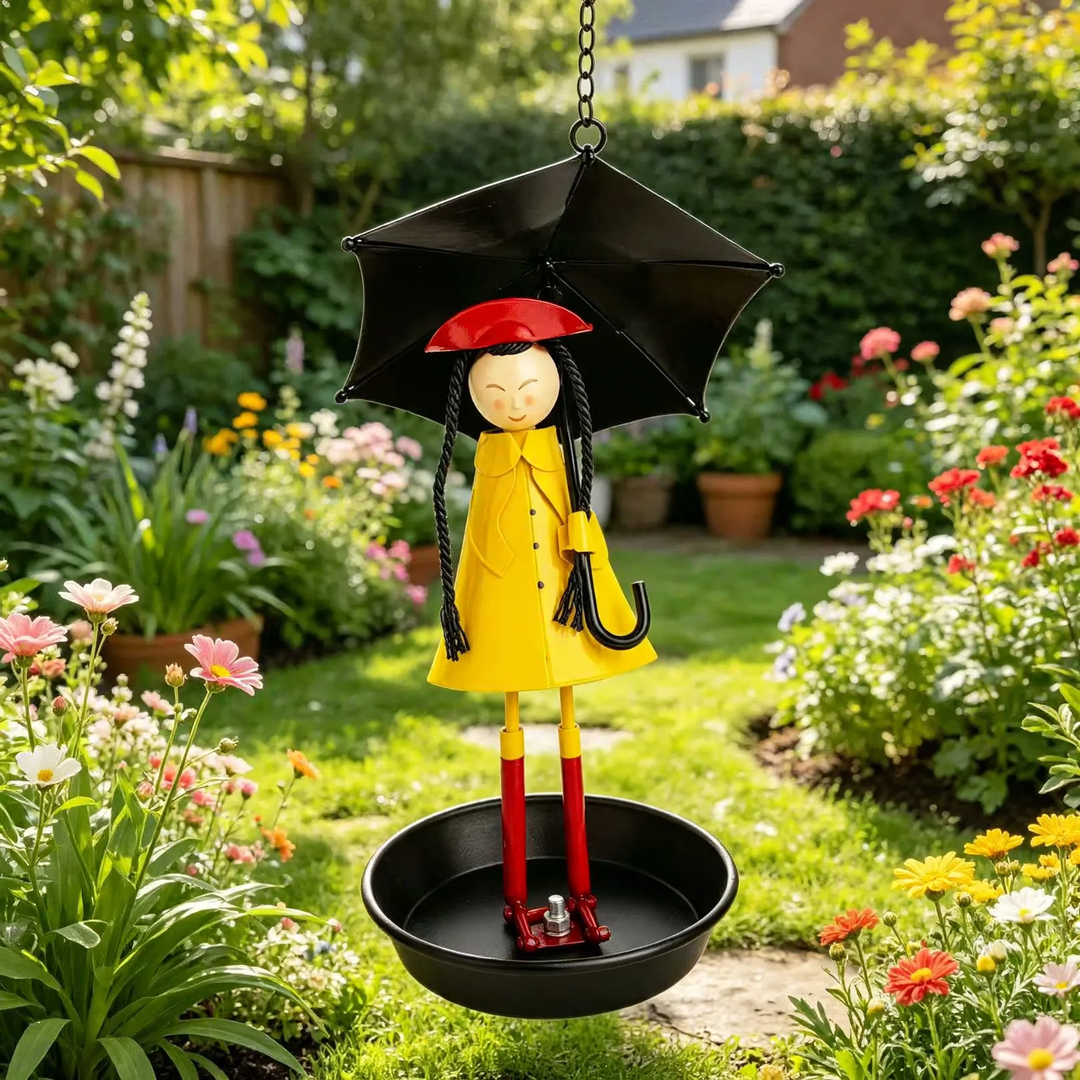 Metal Birdbath Girls' Design for the Garden