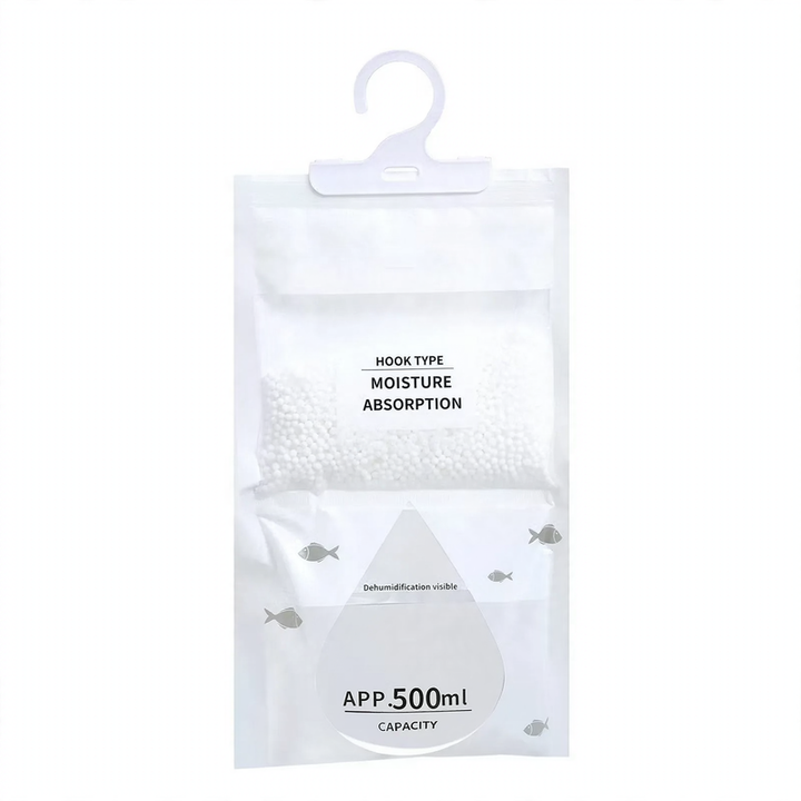 Hanging dehumidifier bag for closets