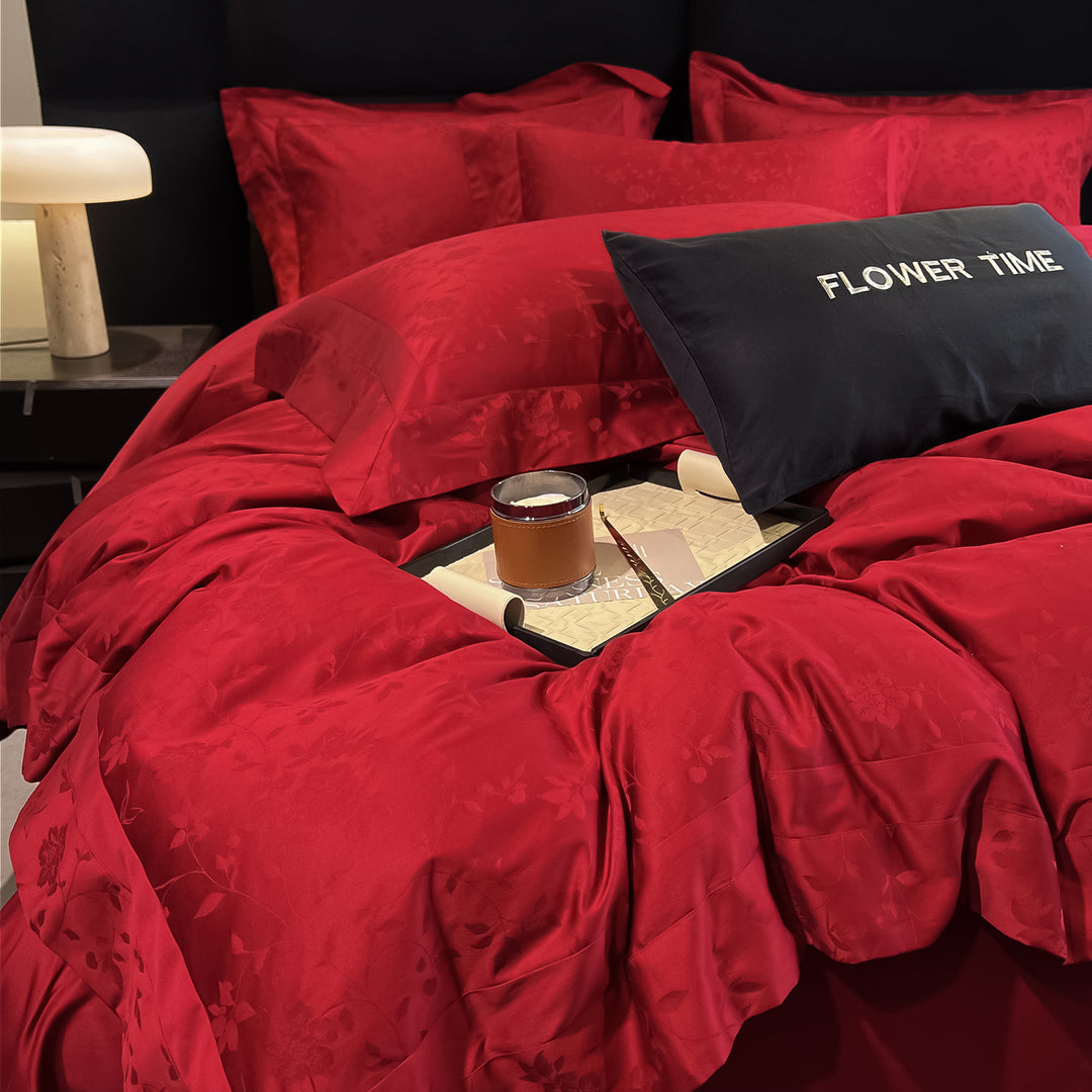 4-piece bedding set, 120 cotton, jacquard weave