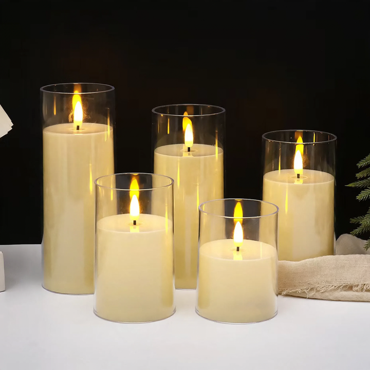 LED stub candles with flicker effect