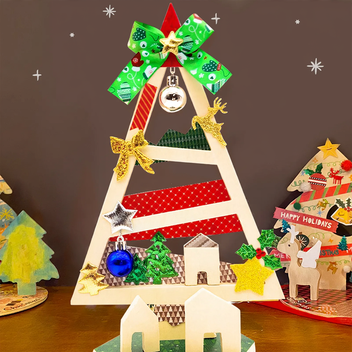 DIY Wood Christmas Tree, Miniature Table Decoration