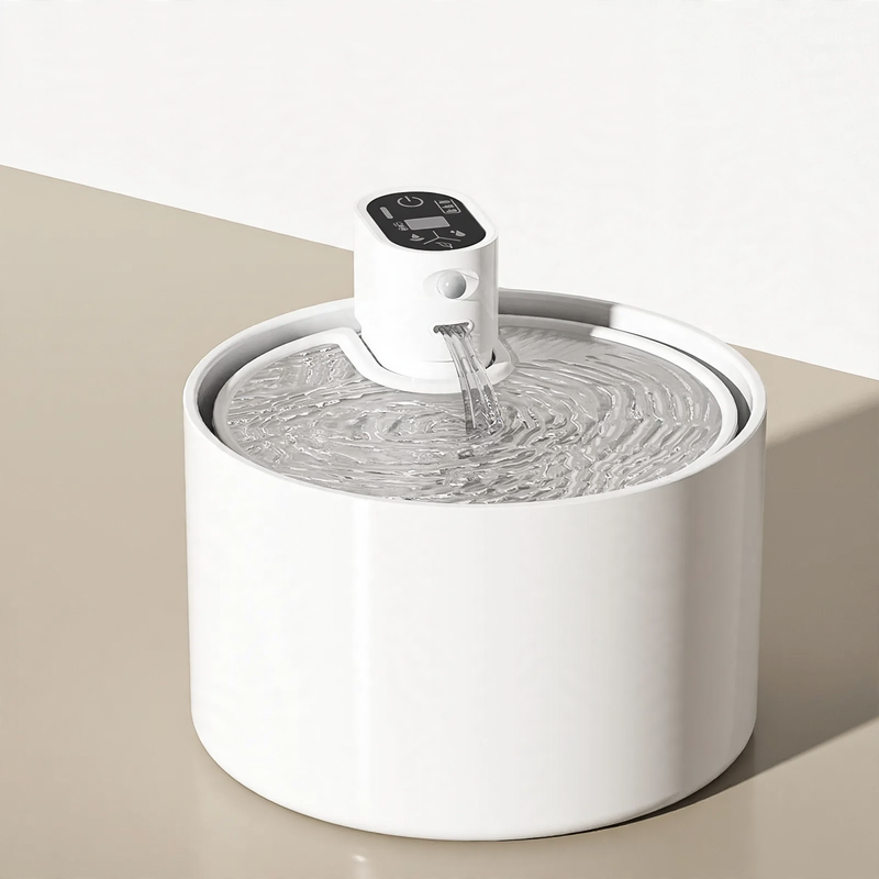 Wireless ceramic drinking fountain with motion sensor