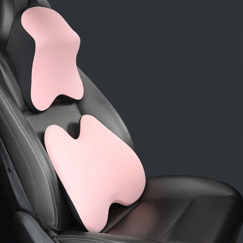 Car neck pillow and lumbar support, memory foam