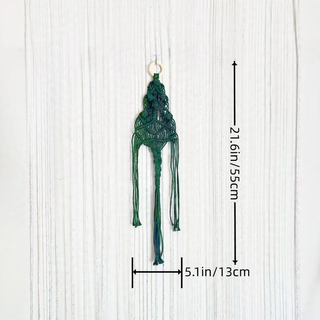 Handmade Christmas tree wall hanging made of cotton rope