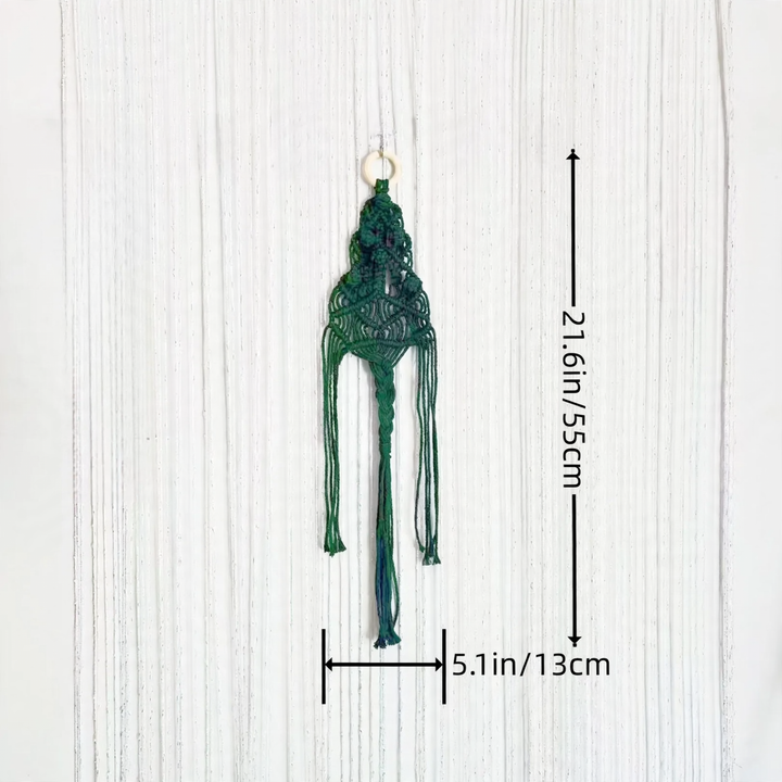 Handmade Christmas tree wall hanging made of cotton rope