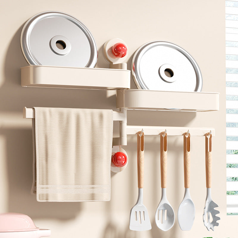 Rotating suction cup spice rack, wall mounted