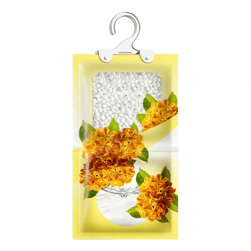 Hanging fragrance dehumidifier for wardrobes