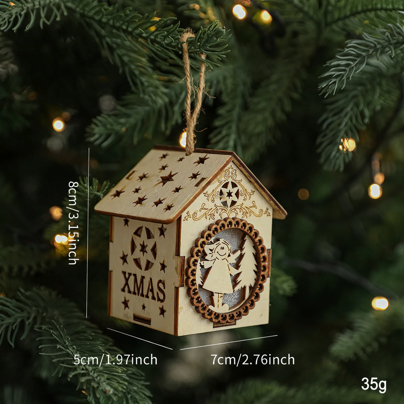 Decorative LED wooden hut for a festive atmosphere