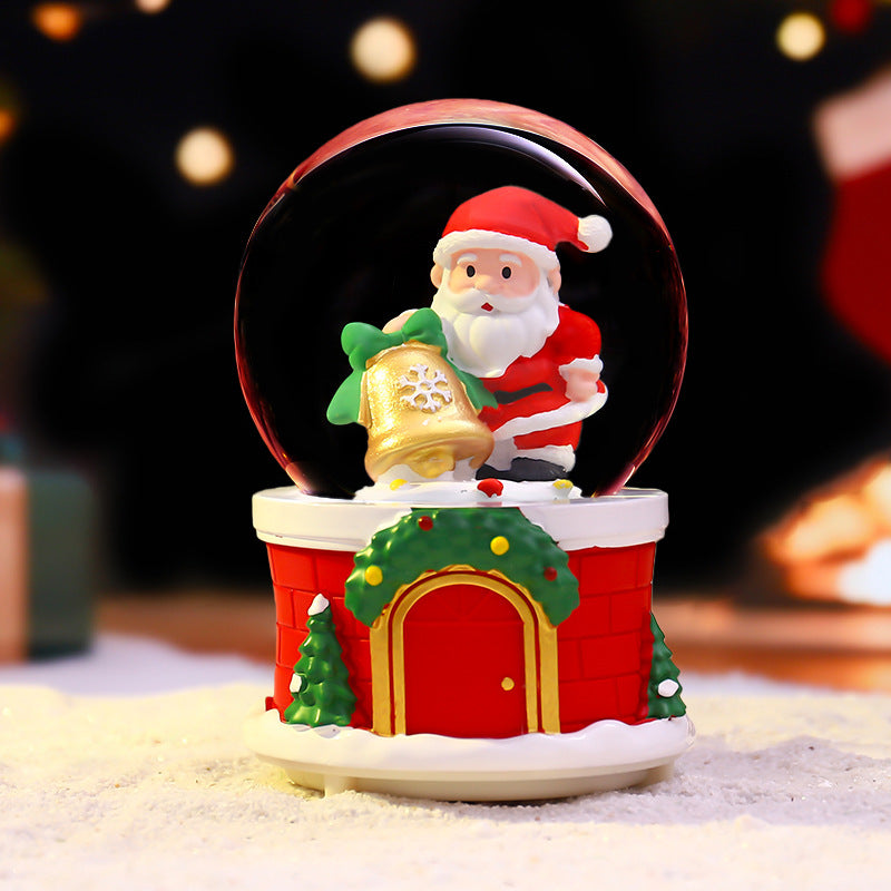 Christmas snow globe with music and light