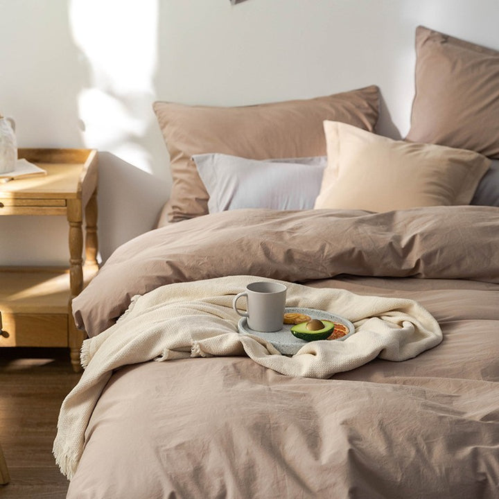 Minimalist Cotton Bedding Set, 4-piece