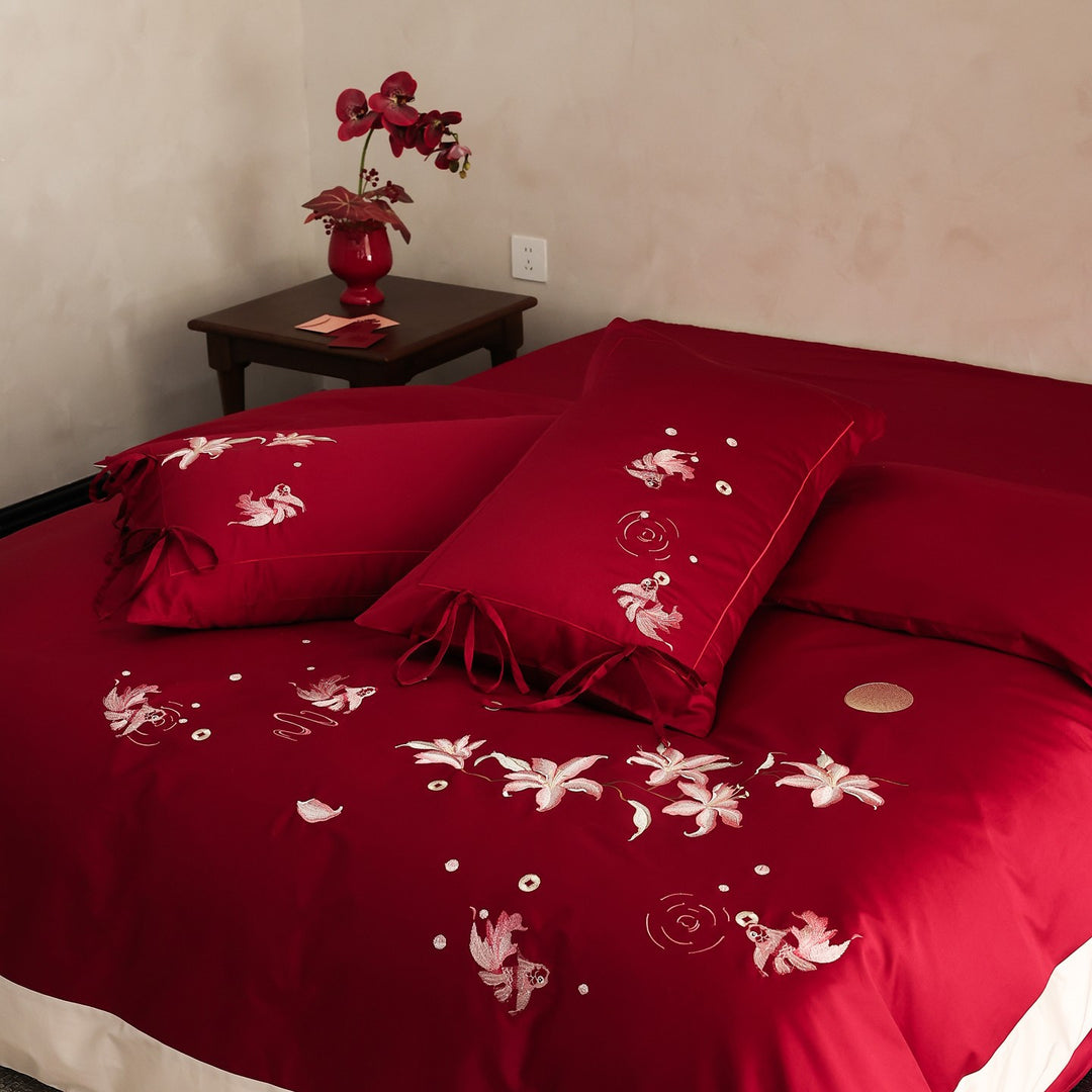 Four-piece bedding set made of long-staple cotton