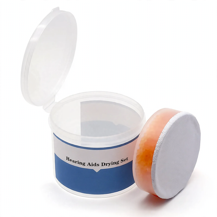 Drying jar for hearing aids with drying pad