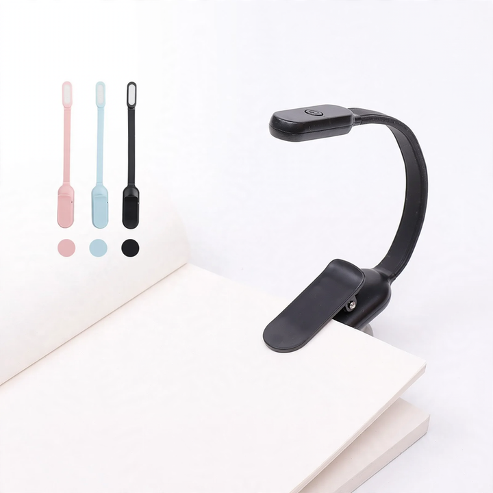 Mini clamp lamp with battery for desk and study