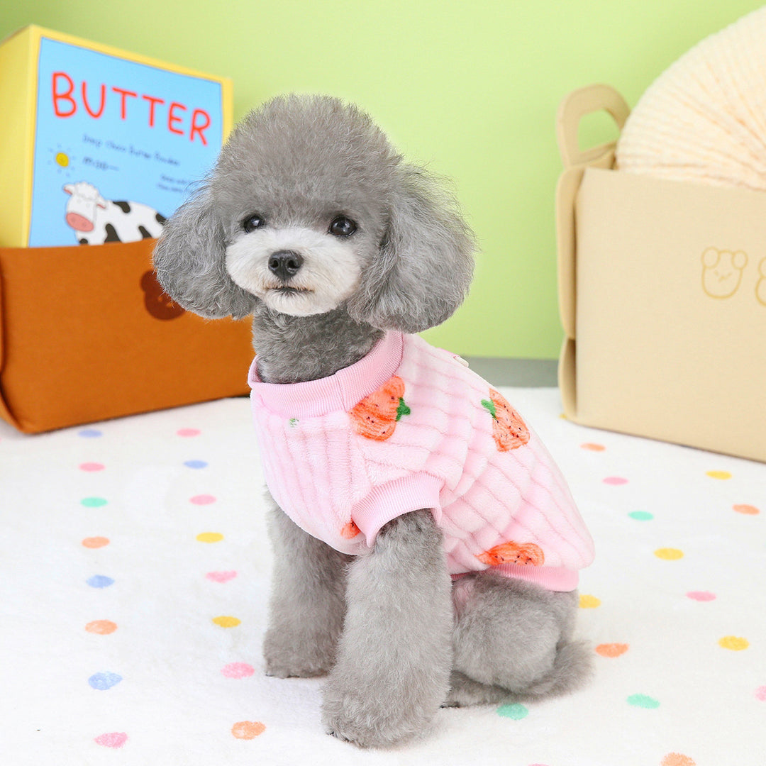 Fleece vest for dogs with Nordic pattern