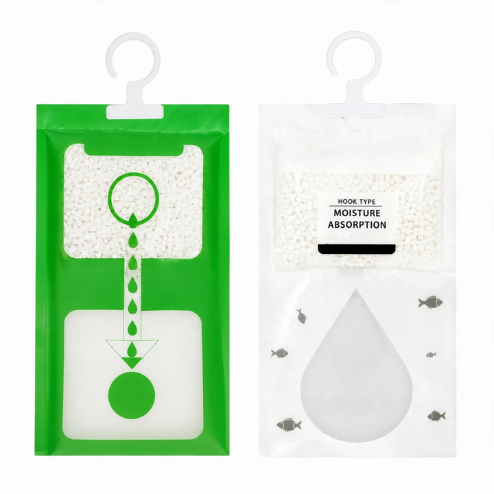 Hanging dehumidifier for wardrobes