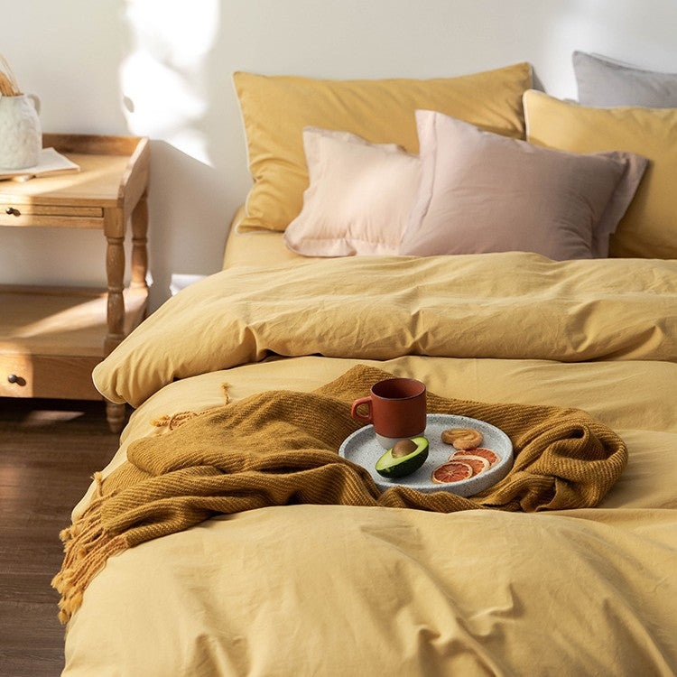 Minimalist Cotton Bedding Set, 4-piece