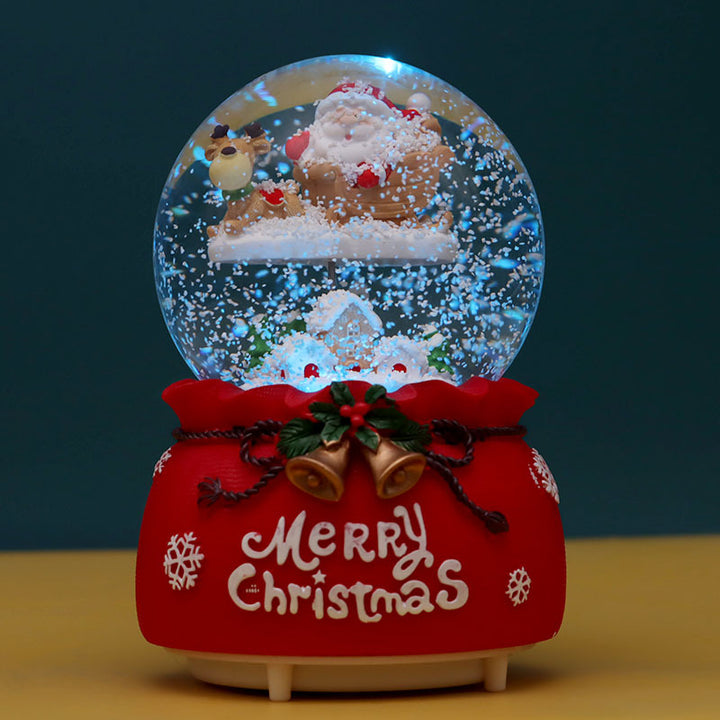 Christmas snow globe with music and light