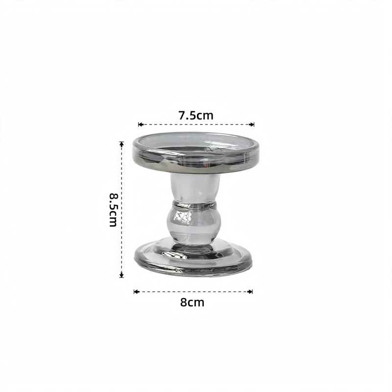 Candle holder in Roman column design with gold rim