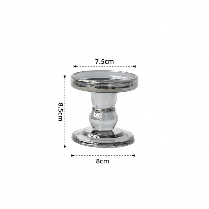 Candle holder in Roman column design with gold rim