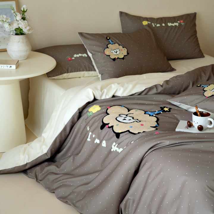 Cotton bedding set, brushed, cartoon design