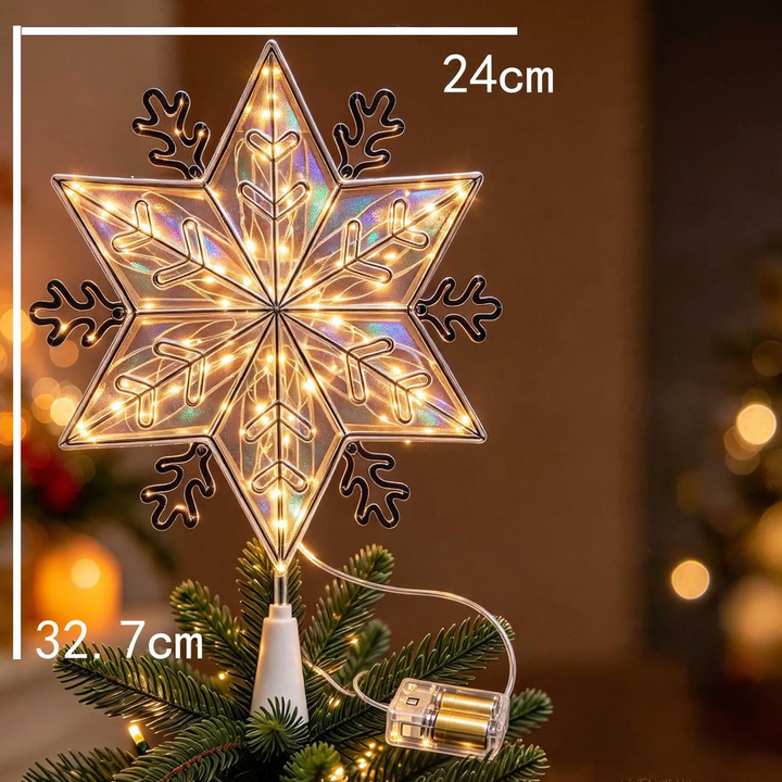 Illuminated Christmas tree topper star made of PVC