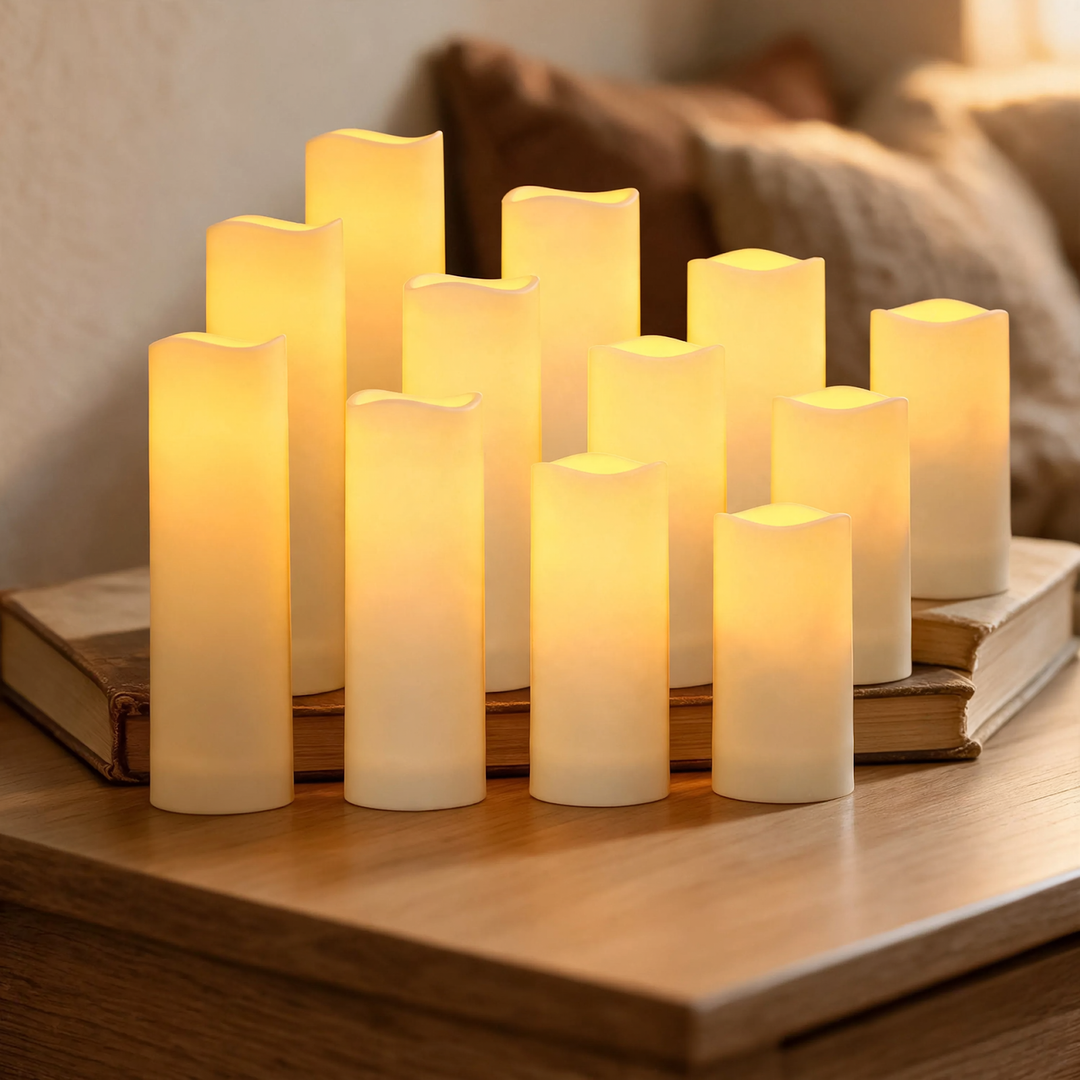 LED Outdoor Candle Set, waterproof, with remote control