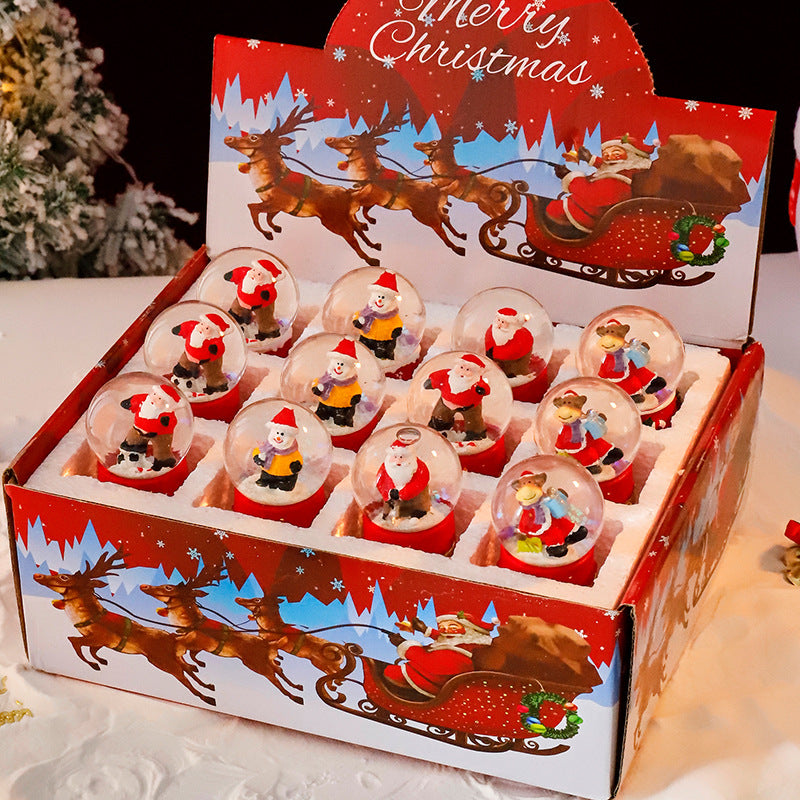 Christmas snow globe with light and snow effect