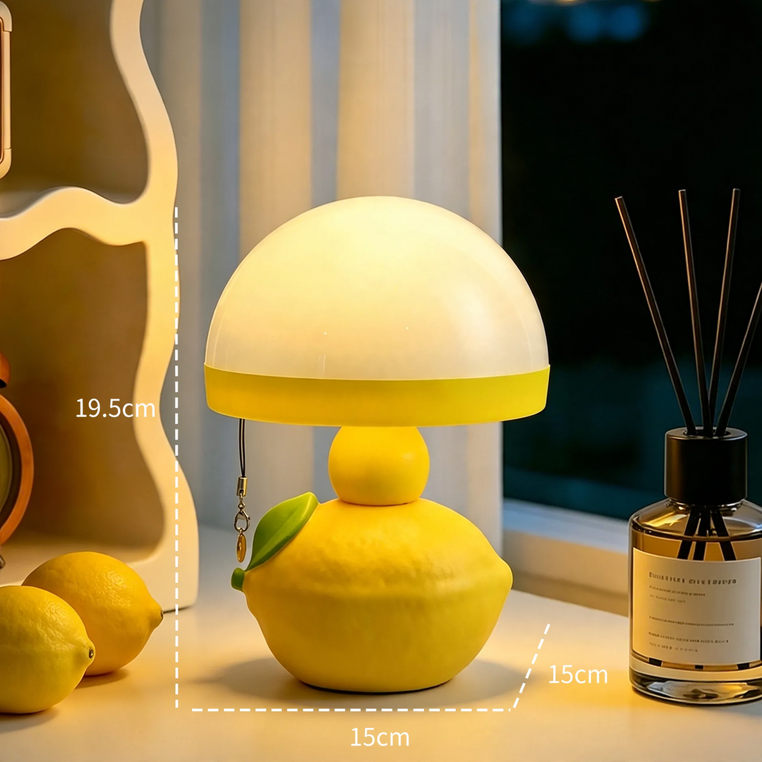 Table lamp lemon, modern, with pull cord