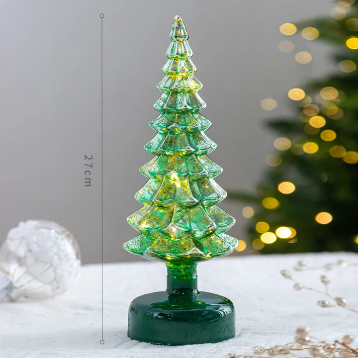 Christmas tree decoration made of crystal glass with lighting