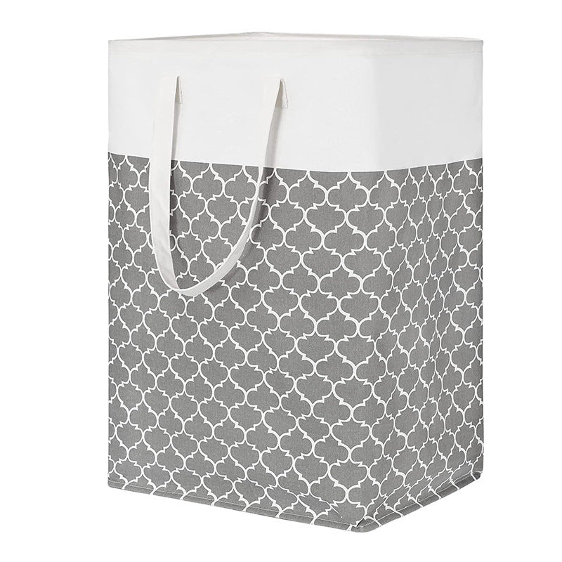 Foldable fabric laundry basket, bathroom