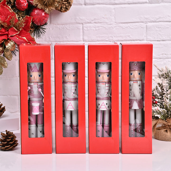 Decorative Nutcracker Wooden Figure, Pink
