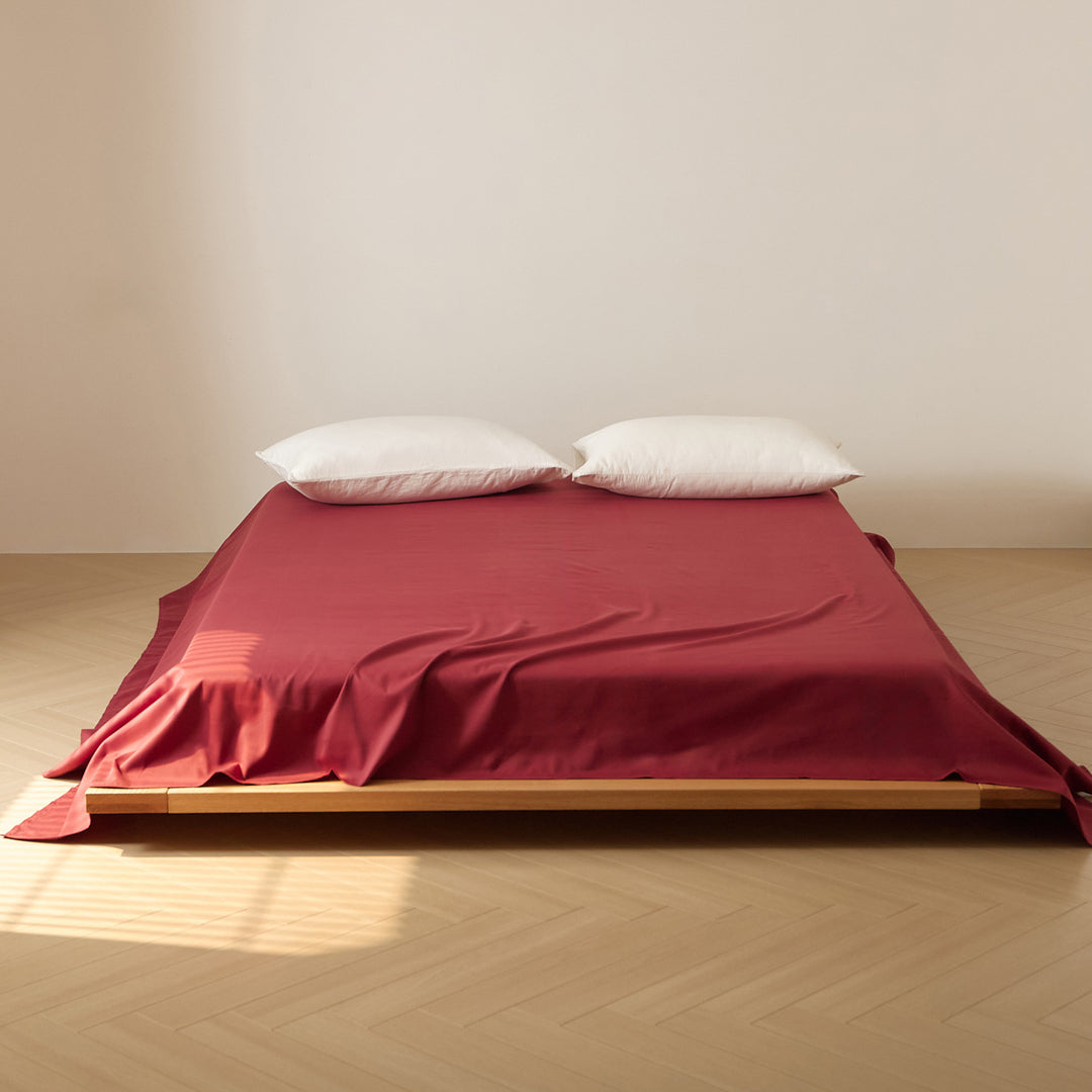 Bed sheet made of brushed long-staple cotton